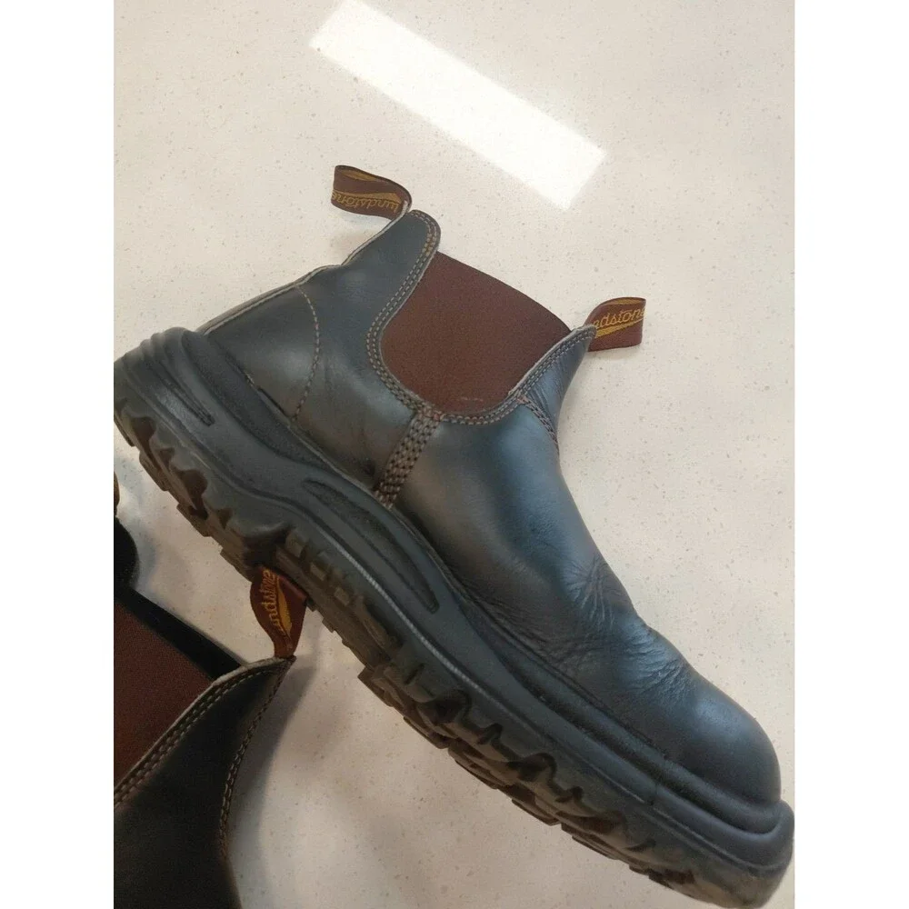 Blundstone SPS X-TRA Chelsea Boots Mens AU 6 US 7 Dark Brown Nubuck Leather